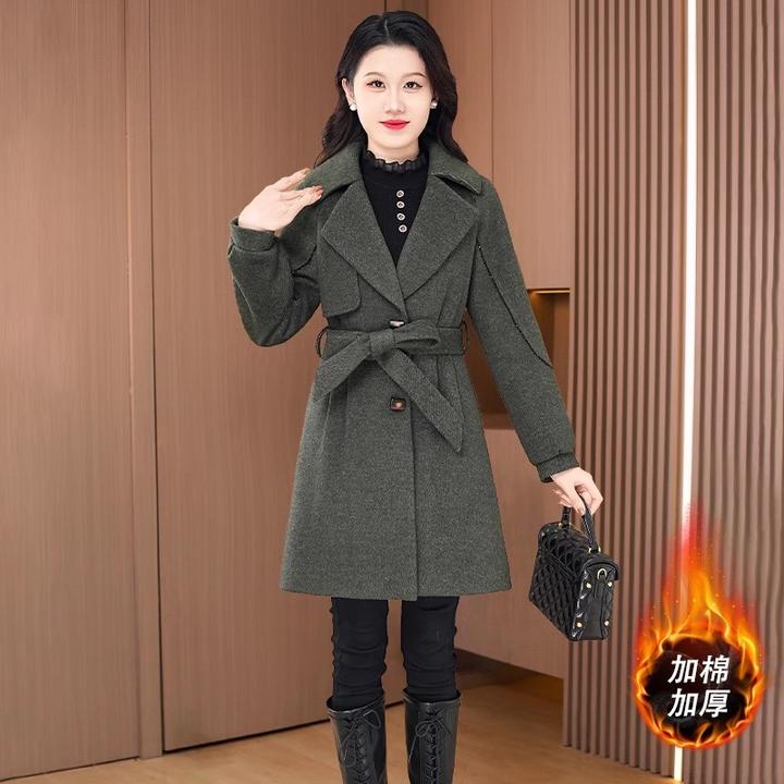 小香风时尚气质毛呢外套女冬2025新款爆款小个子中长款修身呢大衣