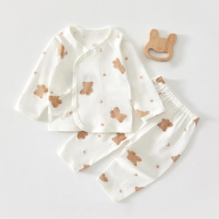 新生儿婴儿服套装夏季薄款刚出生宝宝内衣两件套纯棉夏天分体睡衣