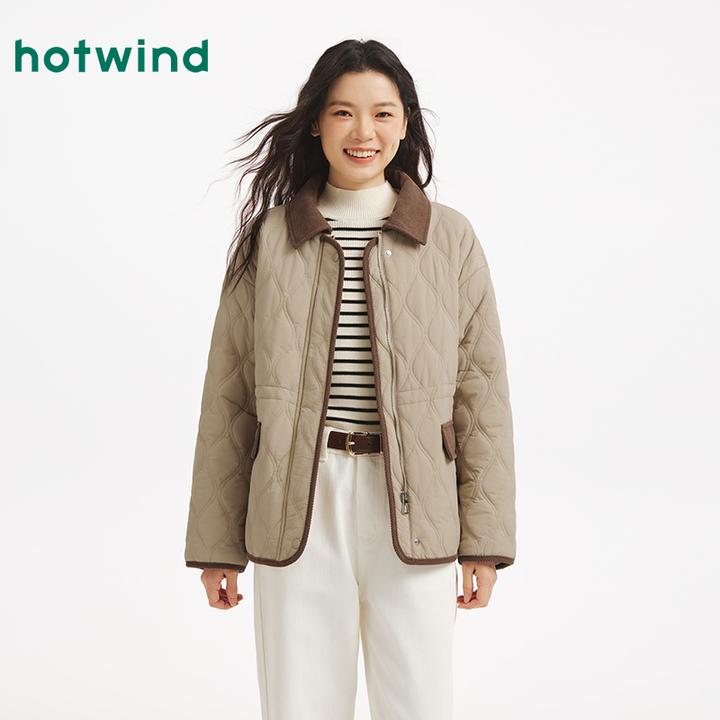 热风2025年冬季新款女士收腰棉服F07W25805