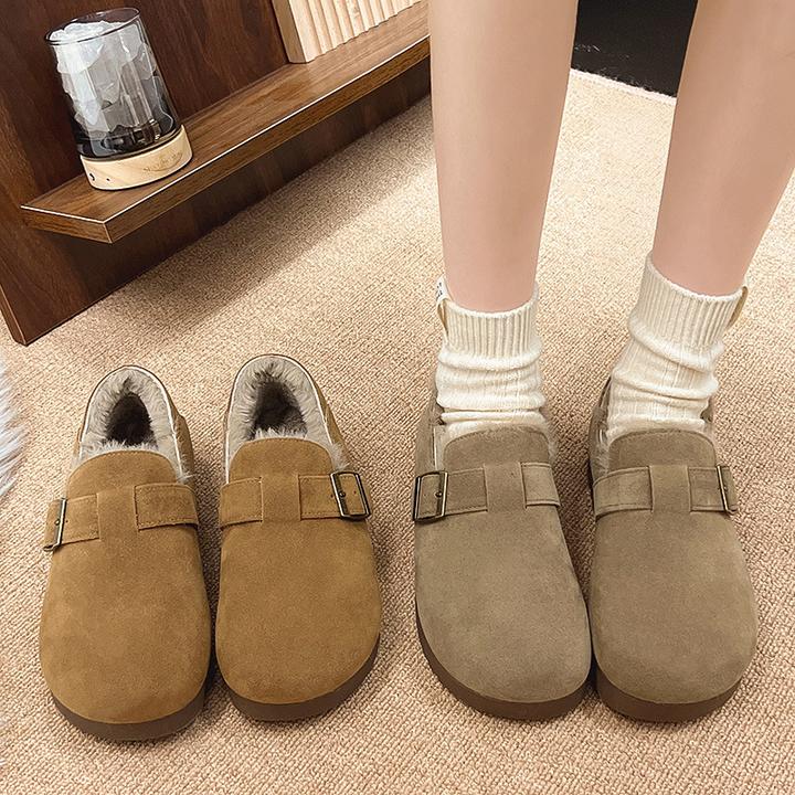 爆款厚底全包勃肯鞋女2025秋冬新款加绒保暖一脚蹬懒人鞋豆豆棉鞋