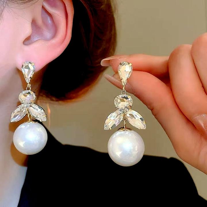 合金仿珍珠耳饰 贵感千金~名媛千金感珍珠耳环个性时尚自留耳饰