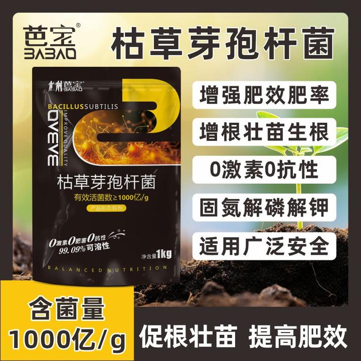 1000亿每克有益活菌枯草芽孢杆菌防治土传根部抗重茬生根闪溶