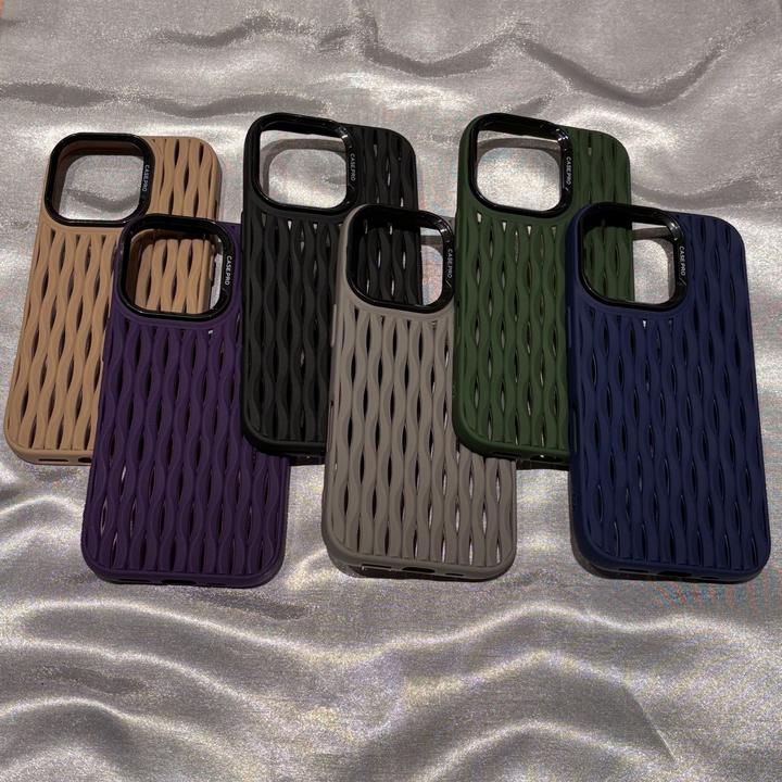 飞虎胜糖果色镂空栏栅壳适用iPhone16手机壳苹果15散热14/13软壳