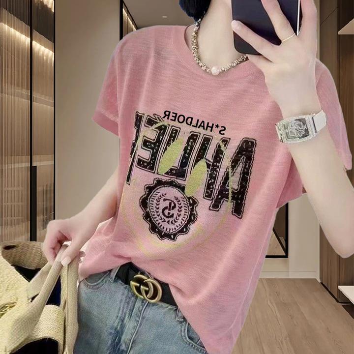 小众设计感短袖t恤女士夏季新款休闲洋气减龄时尚显瘦百搭体恤衫