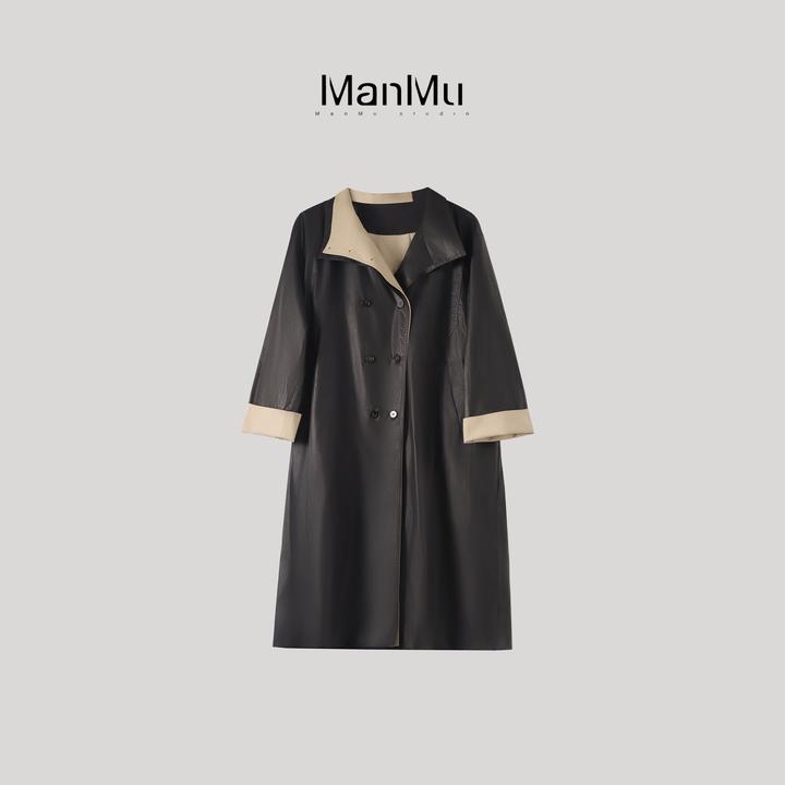 满目ManMu 【张琪专属】高级定制简约百搭纯棉风衣350175