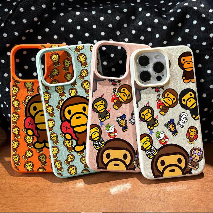 卡通猿人头适用苹果16p/15手机壳iPhone14promax13荔枝纹12软11