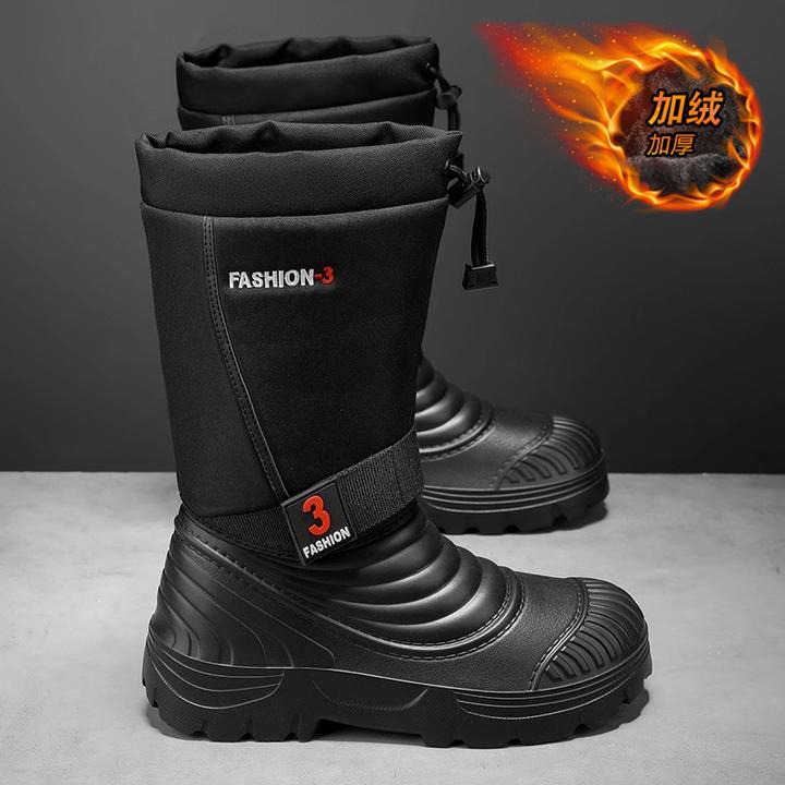 50特大码雪地靴男款2025冬季加绒保暖皮面防水防滑防寒高帮棉鞋男