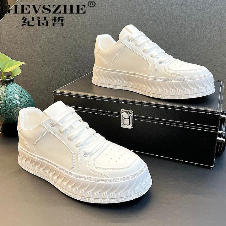 纪诗哲轻奢高端板鞋男秋季新款小白鞋潮流百搭休秋季厚底复古板鞋