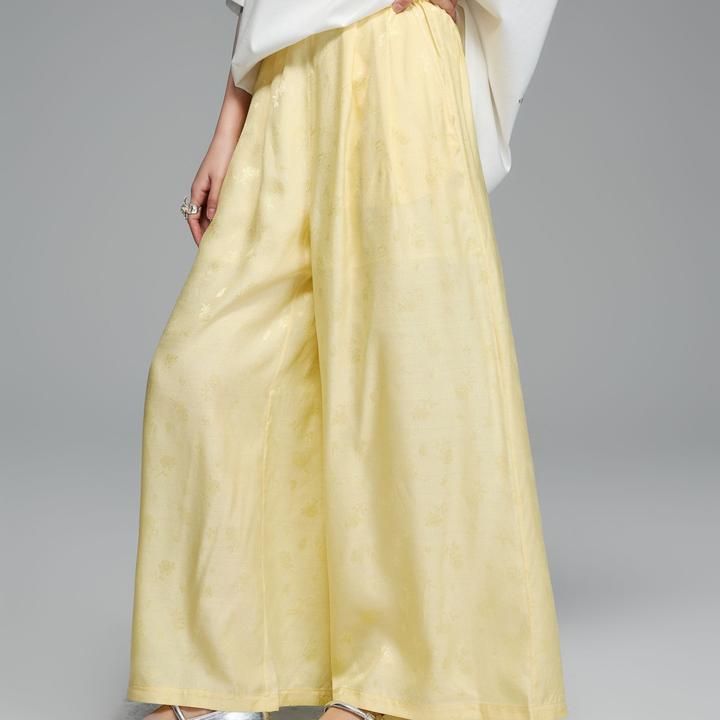 初见十三娘『清风』手工高定桑蚕丝裤子新中式国风真丝竹节提花夏季