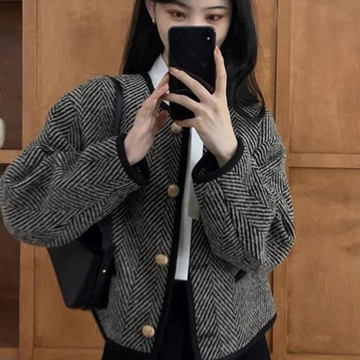 高级感超好看冷淡系短外套韩系小众设计不撞款秋冬季2024新款女装