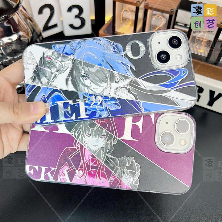 凌彩创艺适用于苹果16小米华为崩铁横版卡芙卡黄泉大孔IMD冰川纹