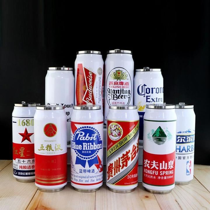 创意个性茅台水杯保温杯男女学生高颜值304不锈钢创意潮流吸管杯