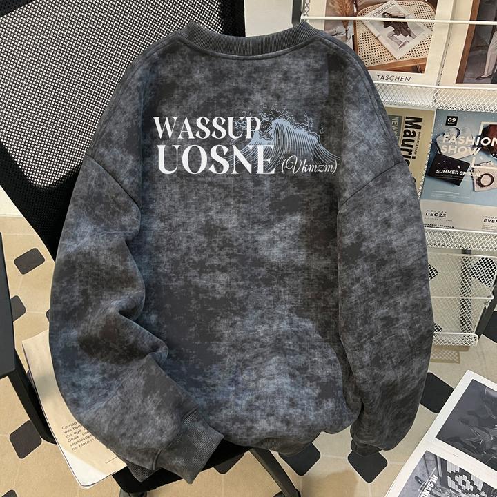 WASSUP UOSNE重磅圆领中山卫衣男秋季cleanfit挺阔百搭慵懒风外套