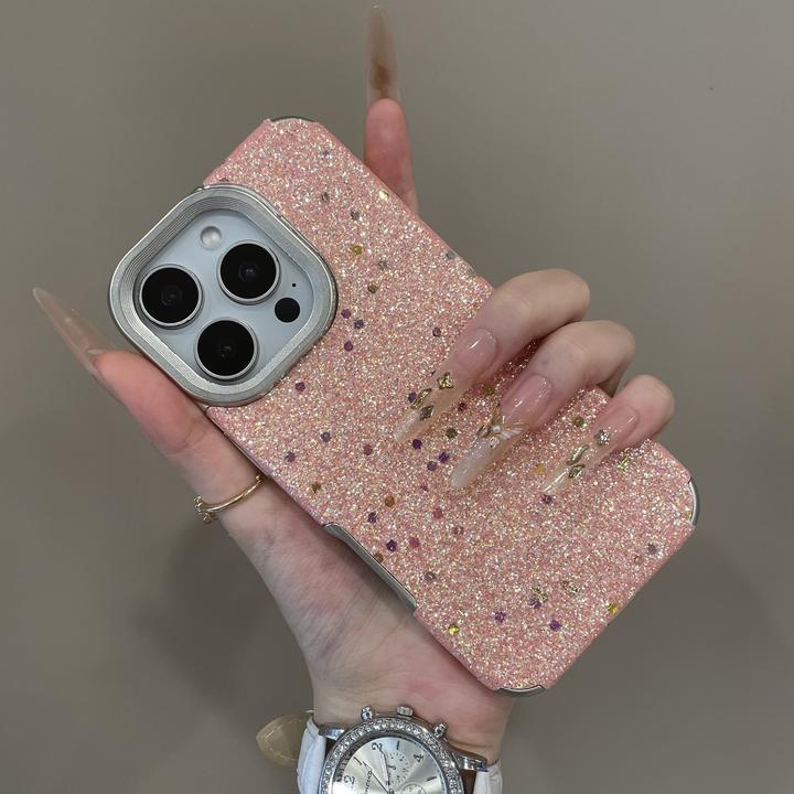 ins风轻奢电镀闪粉适用苹果16promax手机壳iPhone15高级14pro女13