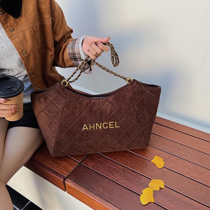 高级感小香风包包女2025新款潮时尚百搭单肩托特包通勤链条腋下包