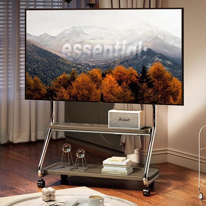 可移动电视机支架艺术推车带轮适用于65/75英寸现代简约电视支架