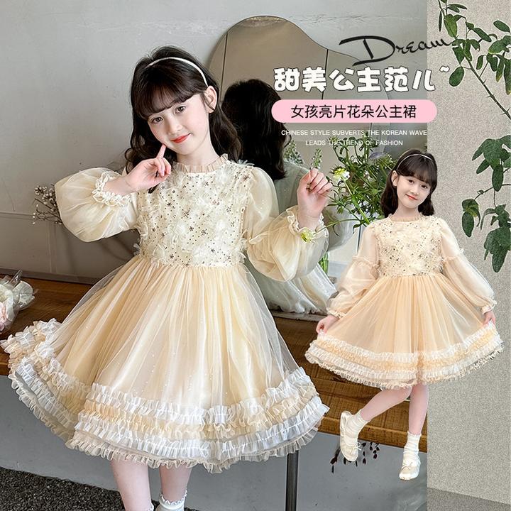 女童装2025新款蕾丝洋气秋冬甜美公主范冬季2024背心裙生日公主裙