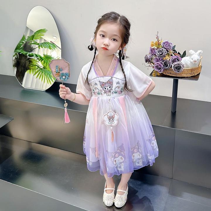 新品巴拉巴拉女宝宝库洛米汉服连衣裙夏季2025新款小女孩超仙唐装