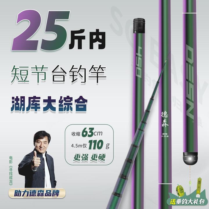 德森短节台钓竿超轻全新19调大综合竿6h碳素手竿黑坑湖库便携鱼竿