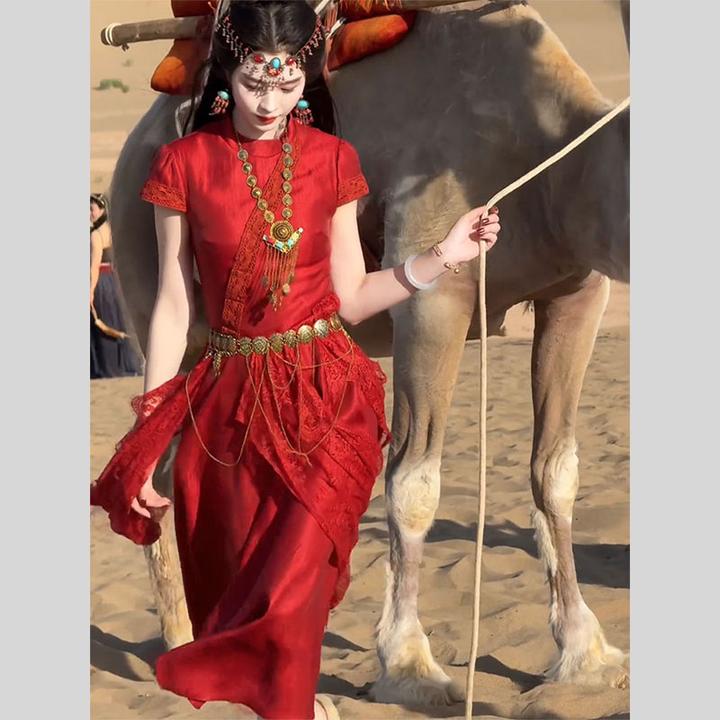 独特漂亮绝美异域风情国风连衣裙女2025夏季新款今年流行爆款裙子