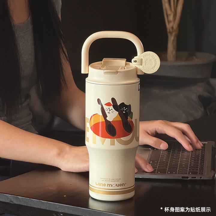 章鱼小姐的杯子保冷保温杯高颜值冰霸杯女大容量随行吸管杯车载杯