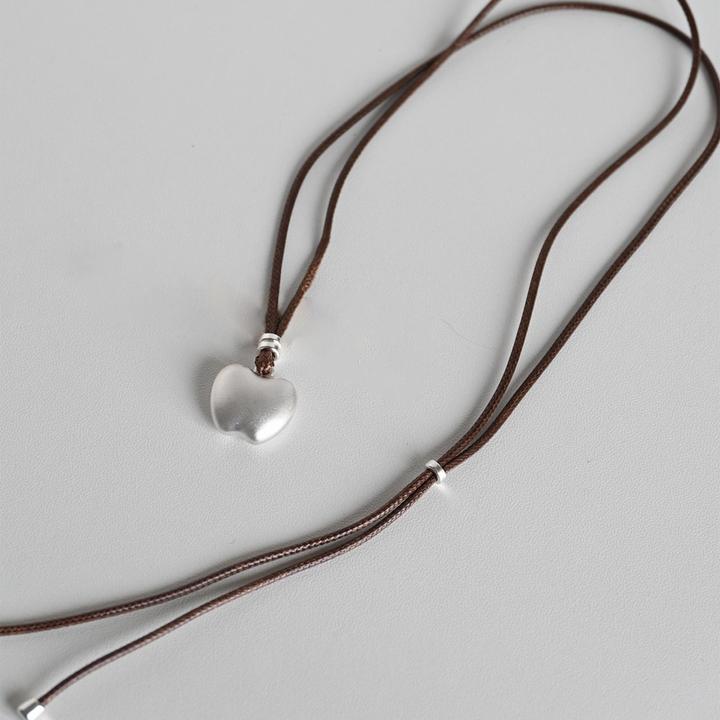 非金属皮质项链 简约平安果编绳项链女时尚百搭高级感秋冬毛衣链