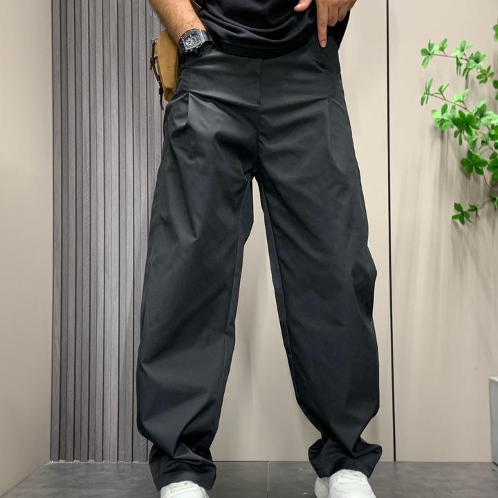 男士休闲裤2025秋季设计感做旧纯色弯刀裤痞帅百搭直筒宽松长裤子