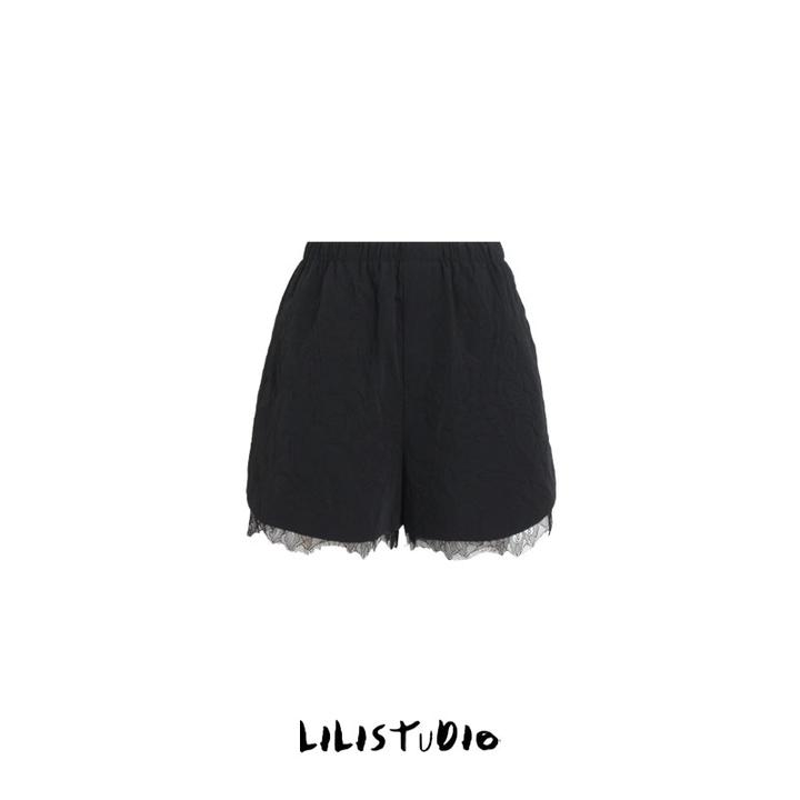 PCNY「流苏韵裤」不理理夏季新款女装设计师时尚百搭蕾丝休闲短裤女
