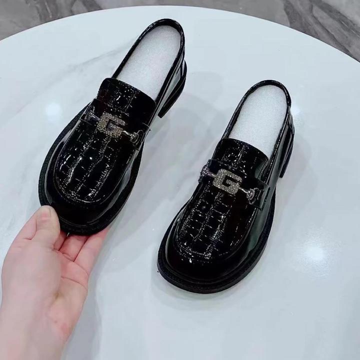 黑色温州英伦风真皮女鞋小皮鞋乐福鞋圆头女士休闲秋季时尚四季