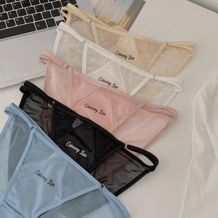 撩人心扉~女生夏季薄款绸缎少女士低腰趣味性女生内裤性感三角裤