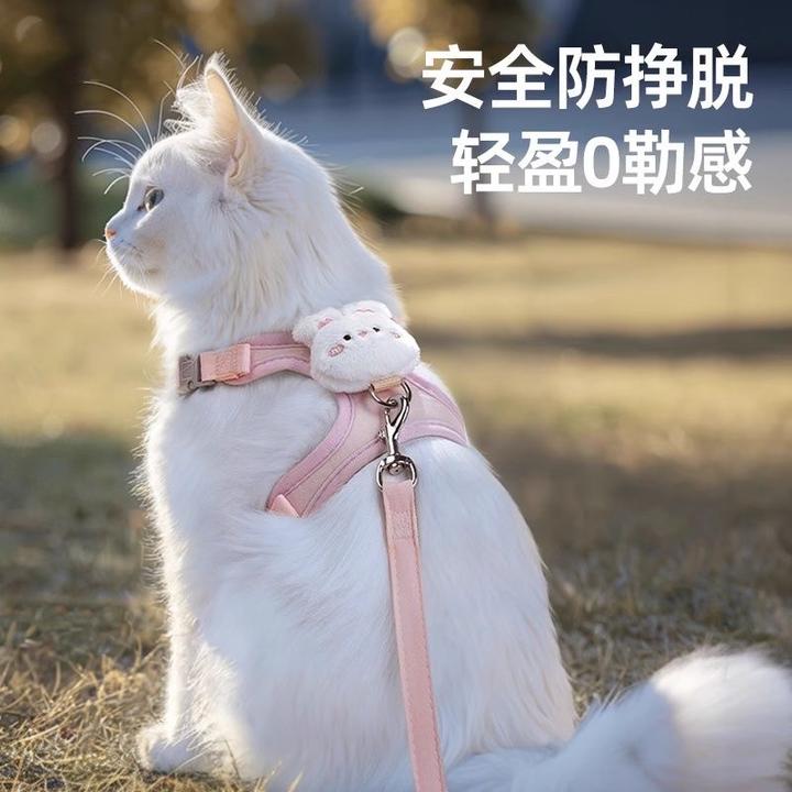 牵引绳外出溜猫防脱工字可调节猫狗通用背心式胸背牵引绳