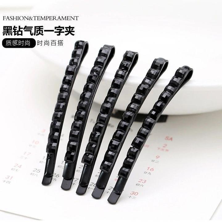 韩国黑色发夹顶夹刘海一字夹头发夹子侧边大发卡成年少女前额边夹
