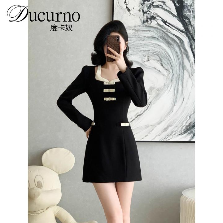 法式名媛小香风气质减龄连衣裙女春秋季新款设计感时尚裙子小个子