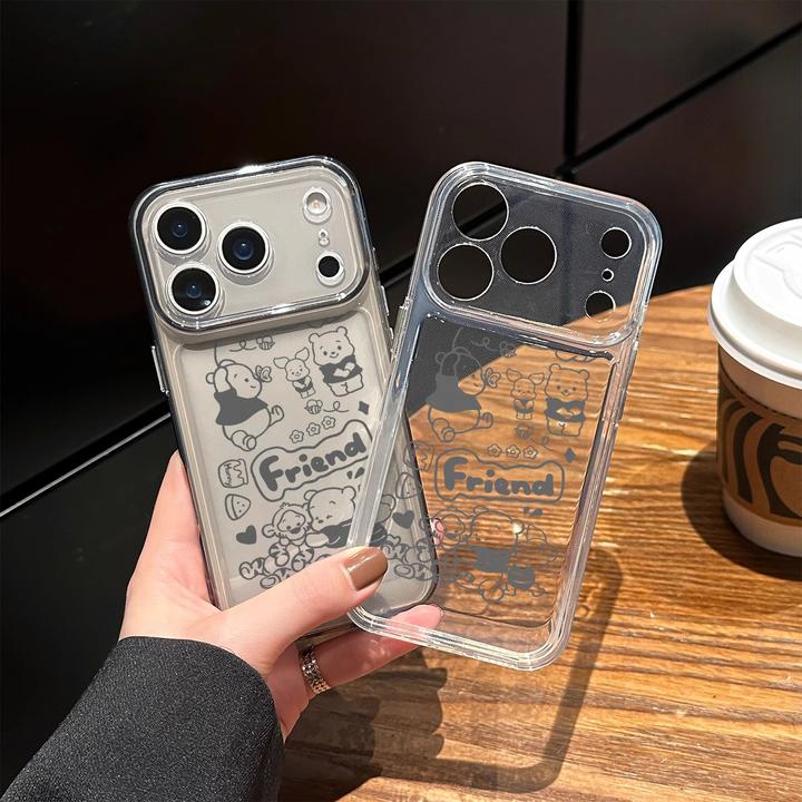 线条维尼适用苹果17promax新款iPhone17手机壳16pro卡通15透明女