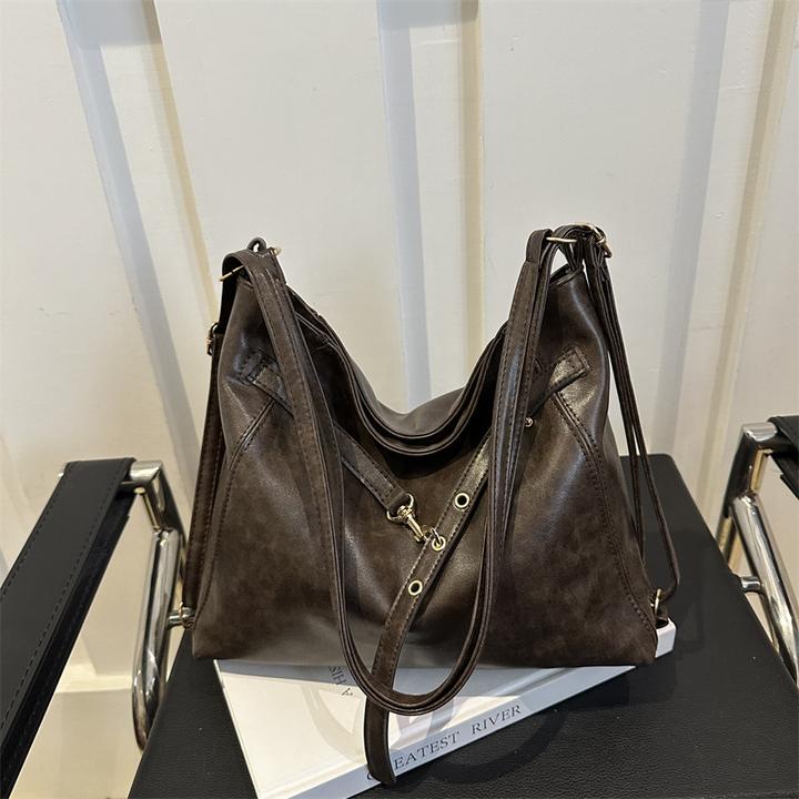 美拉德多功能斜挎包包女式2025年复古双肩包单肩包大容量单肩包