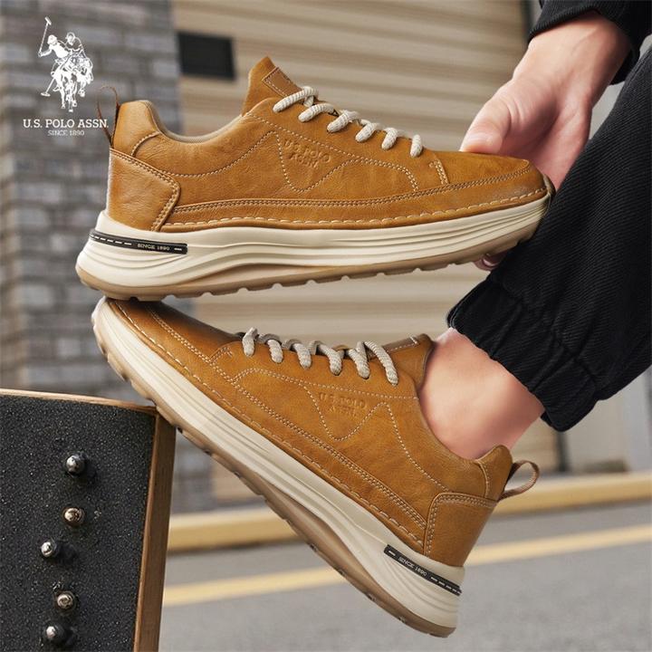 U.S.POLOASSN.美国保罗正品工装厚底休闲鞋男系带休闲皮鞋615542