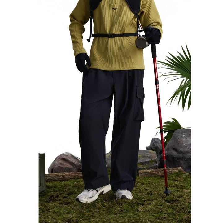 美津浓运动长裤日系复古风防泼水 宽松运动休闲伞兵裤K2CF56Y2