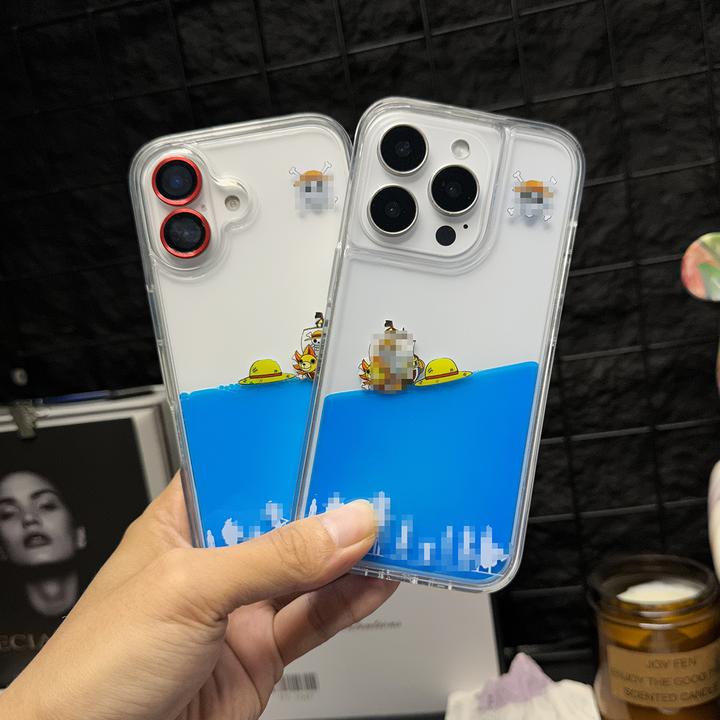 苹果17promax漂浮海盗船流沙壳iphone16网红手机壳华为mate60pro