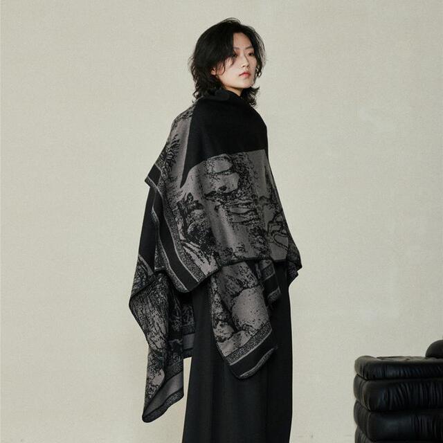 小众设计暗黑系开叉斗篷披肩女秋冬季保暖高级感披风外搭加厚围巾