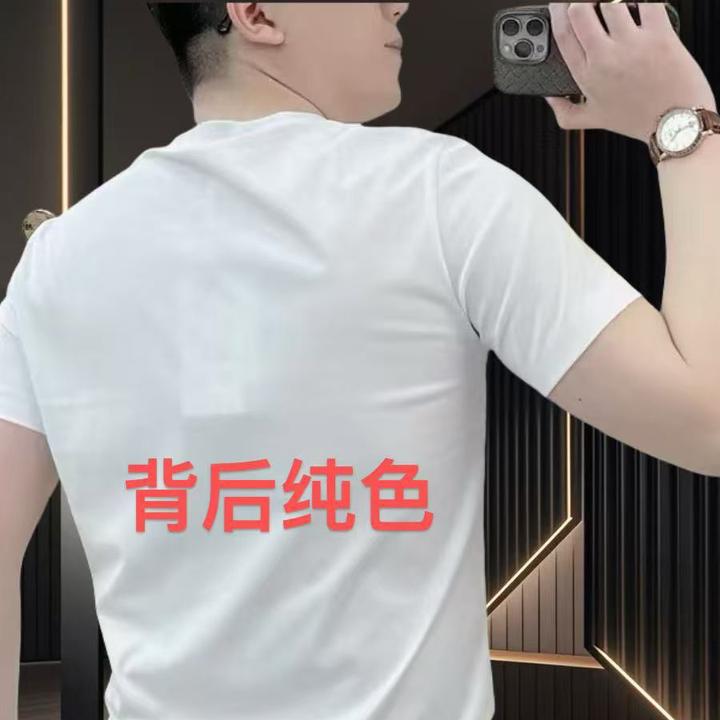 潮牌印花短袖T恤男装夏季2025新款半袖潮流百搭上衣男士圆领体恤