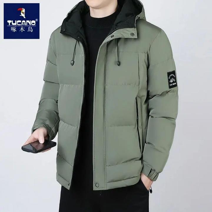 啄木鸟冬季新款棉衣男士短款青年加厚保暖棉服时尚休闲连帽外套男