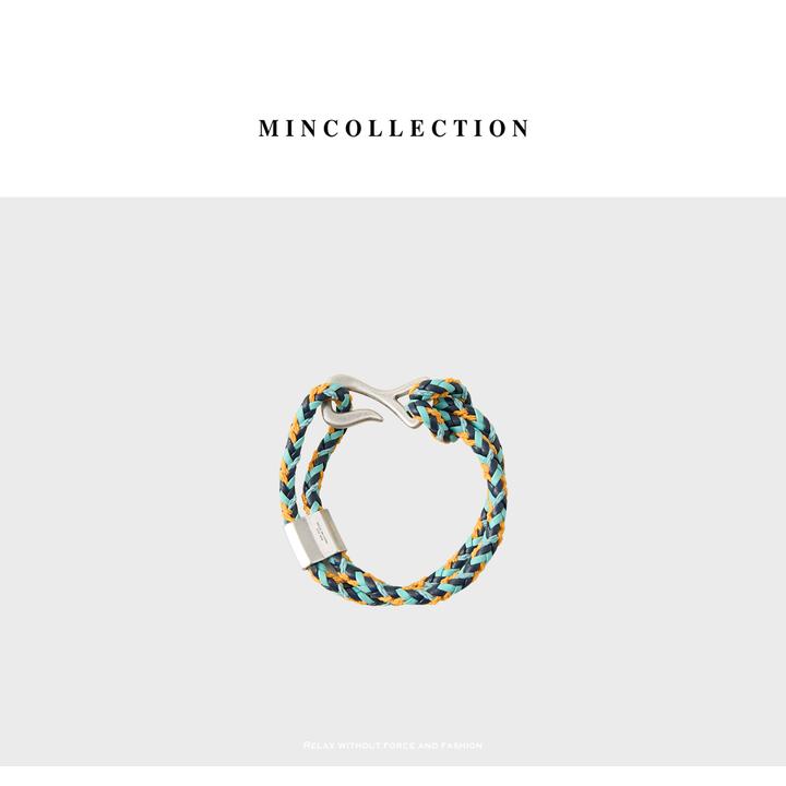 纯铜皮质手链 Min 彩色复古小众手绳编织潮牌手环