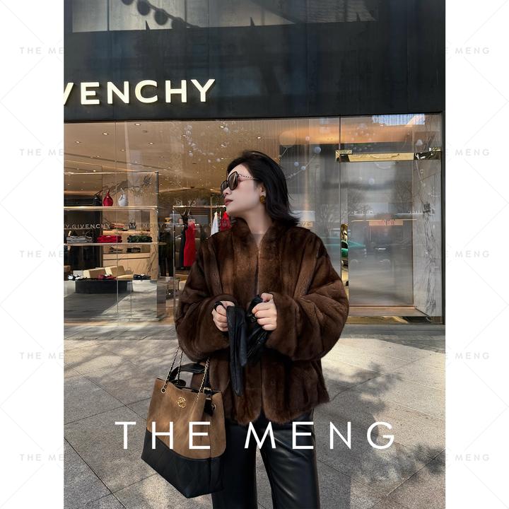 THE MENG【传奇】贵奢芬兰天鹅绒水貂毛皮皮草#M254M1958