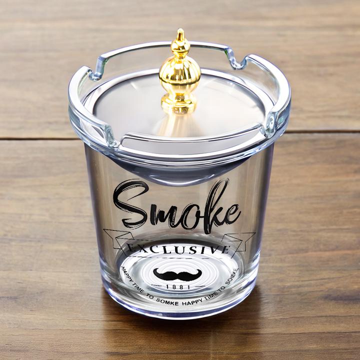 烟灰缸防风防飞灰2025新款爆款家用不锈钢漏斗带盖办公室烟缸大号