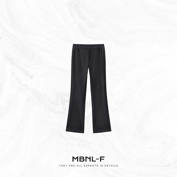 MBNL-F“肯豆微喇皮西裤” 高定聚氨酯肌理哑光皮裤 秦磊XM-XKZ6639