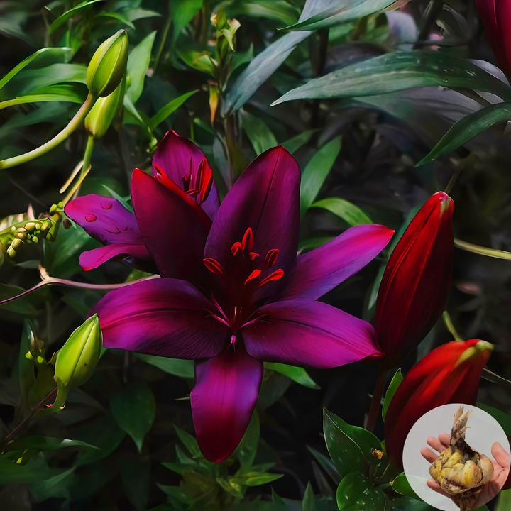 【黑魔术百合】不对包赔花种球香水百合花盆栽进口百合四季花卉易活