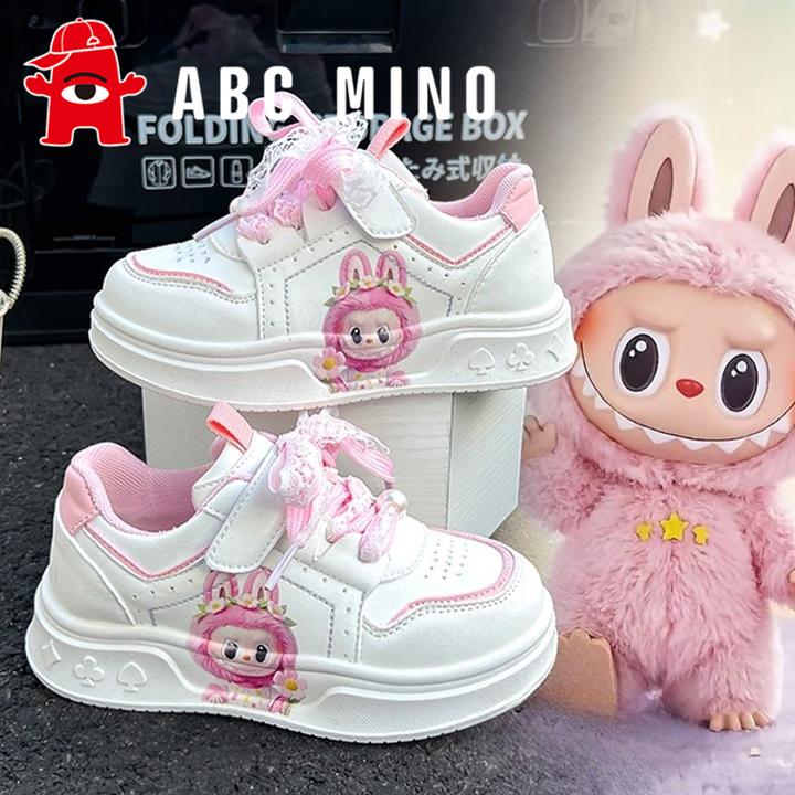 ABC MINO拉布布女童鞋子2025新款秋季儿童小白鞋软底休闲运动板鞋