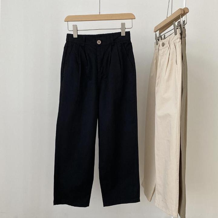 秋季新款小个子高腰显瘦垂感宽松百搭直筒九分裤韩系休闲阔腿裤女