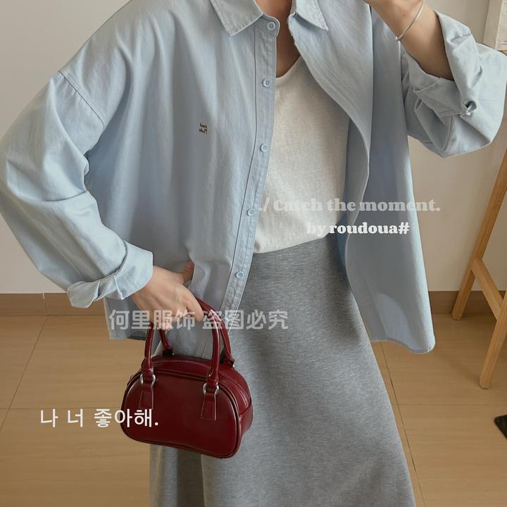 【加厚纯棉衬衫外套】衬衫女秋装新款韩版宽松慵懒长袖衬衣外套女款