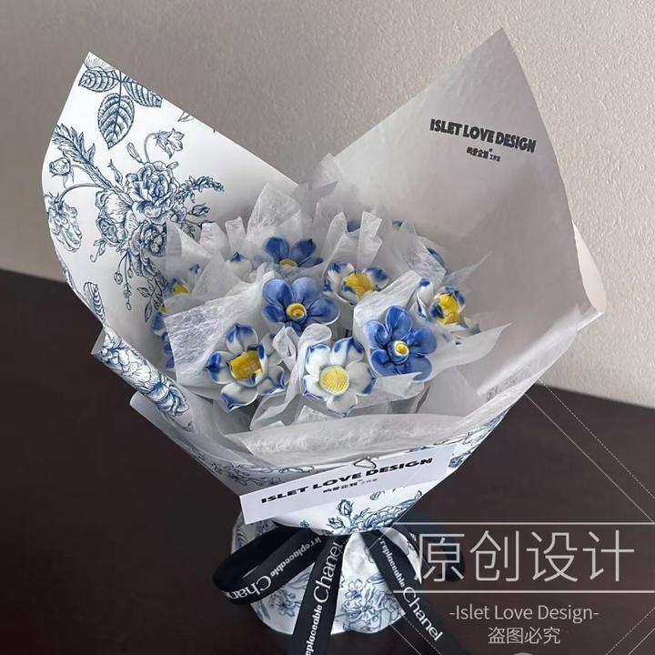 【原创限定陶瓷花】青花瓷国风新中式创意花束景德镇景德镇陶瓷花束